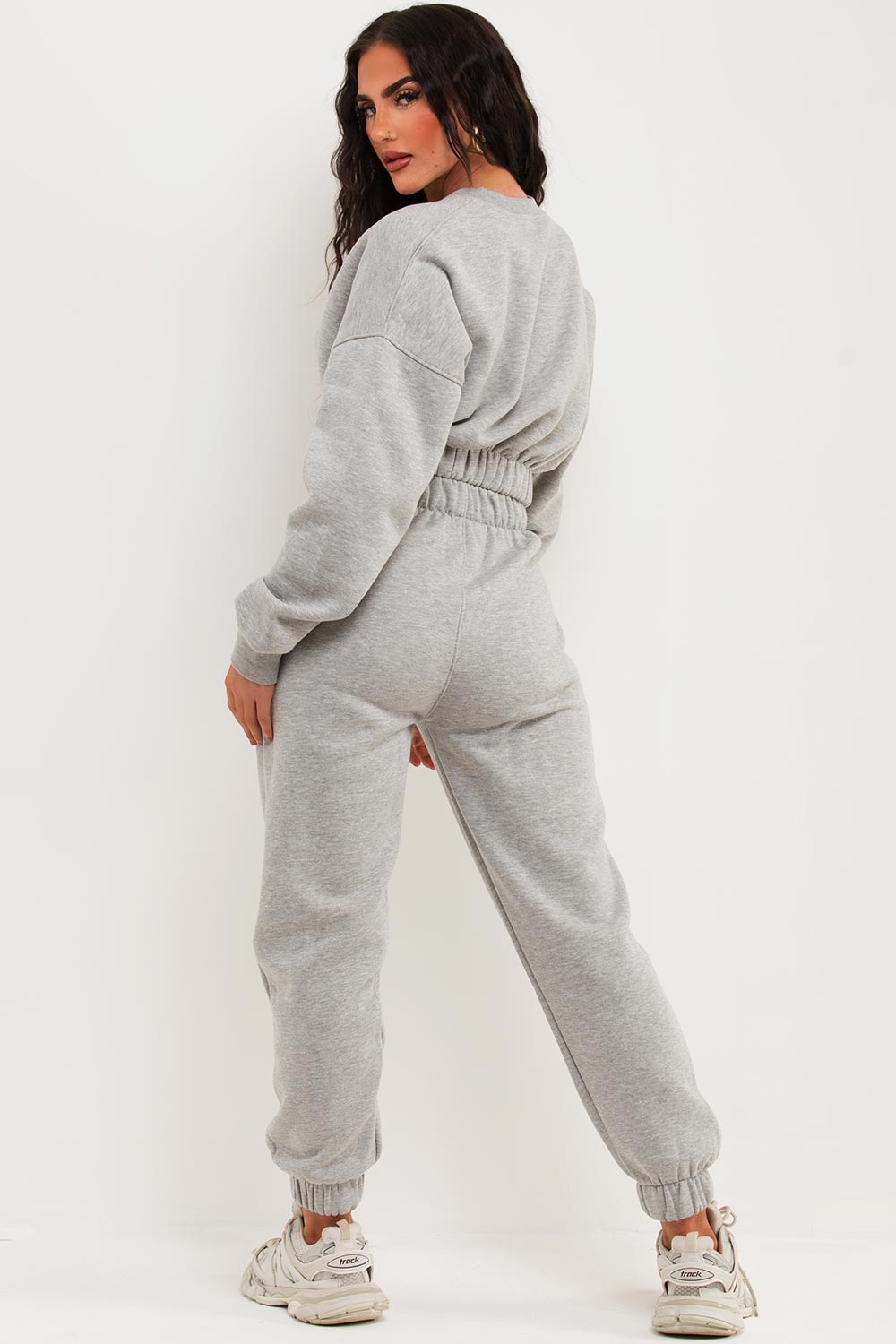 crop sweatshirt and joggers loungewear set