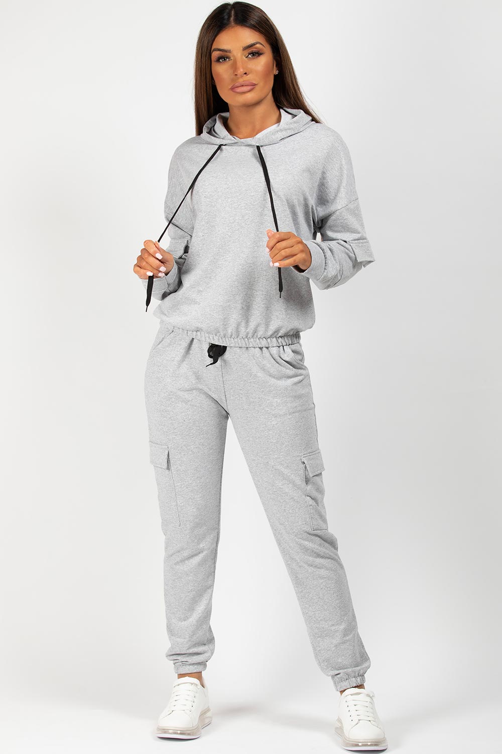 grey two piece loungewear set