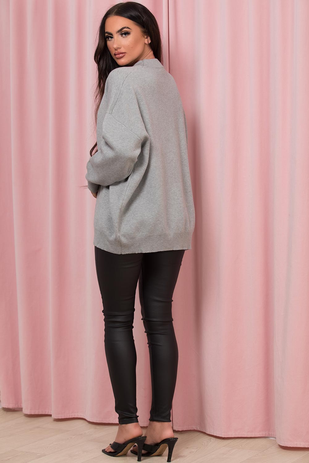 grey oversized knitted jumper
