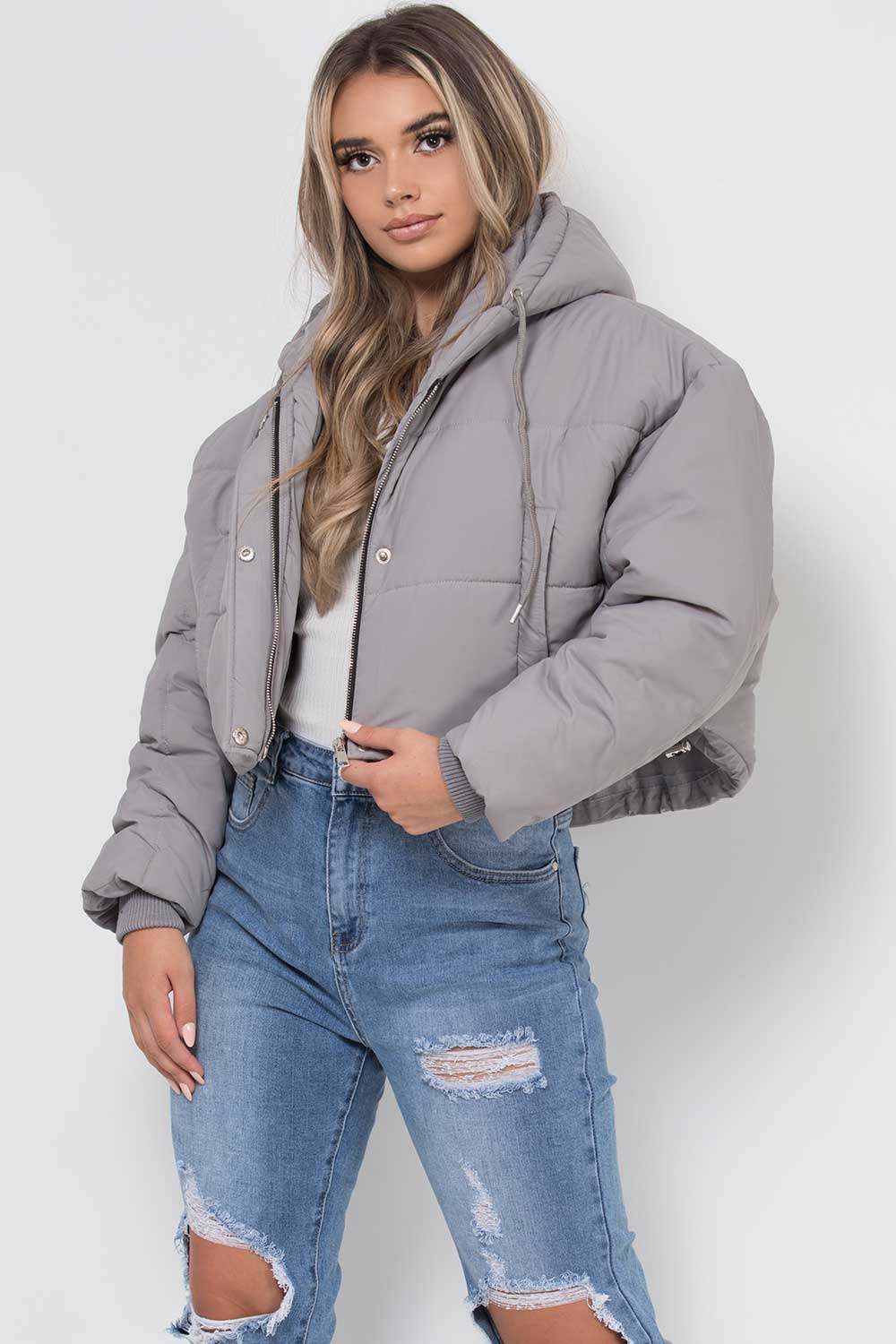 zara crop puffer jacket with hood