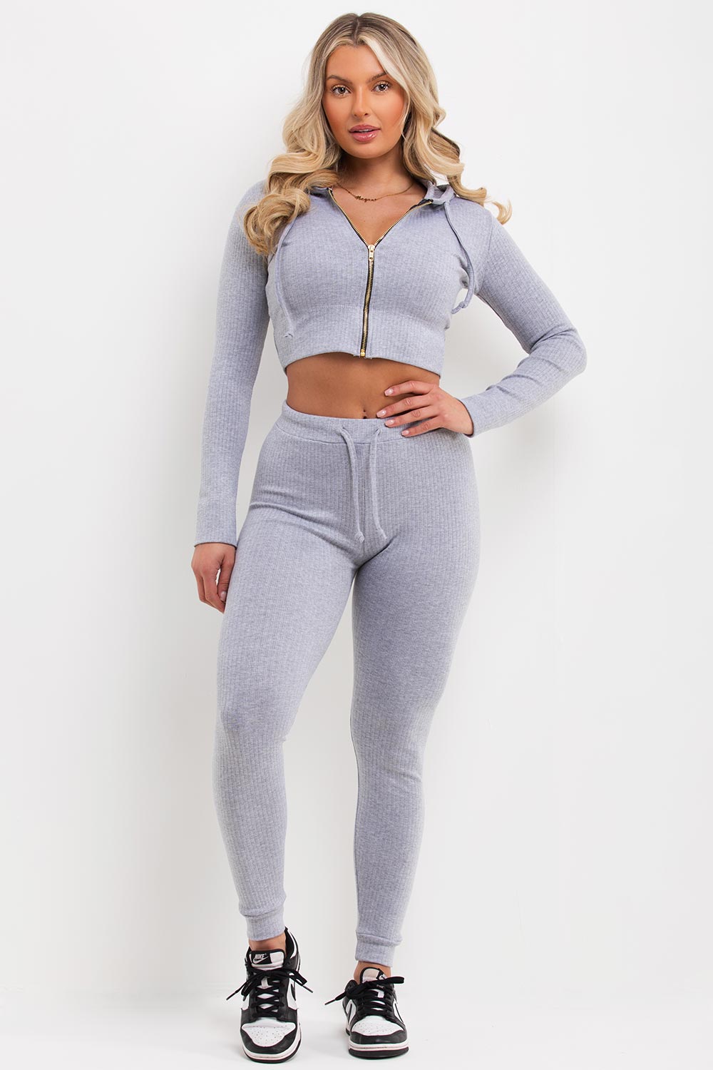 womens ribbed tracksuit co ord set uk