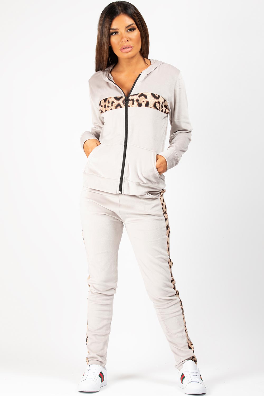grey velour tracksuit