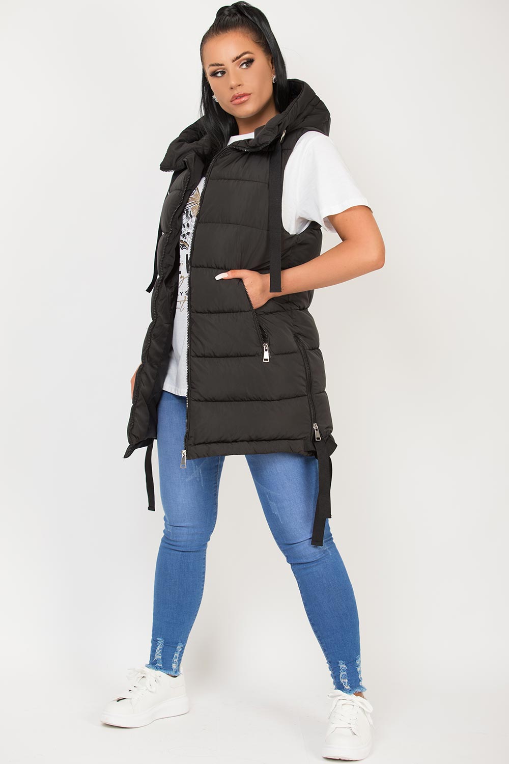 black padded puffer gilet
