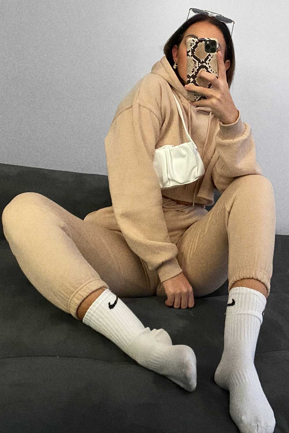 hooded lounge set stone
