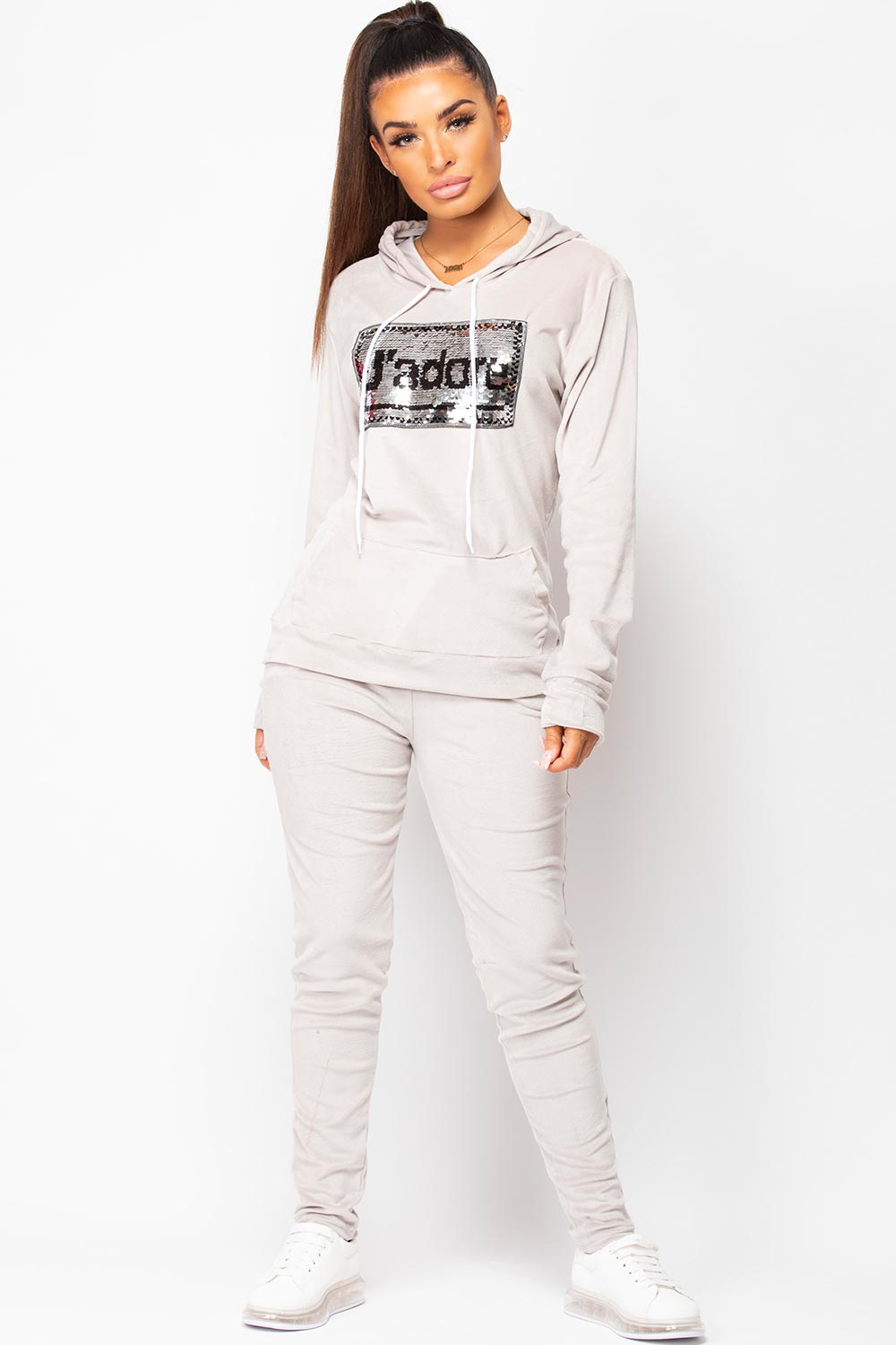 jadore sequin velour tracksuit set