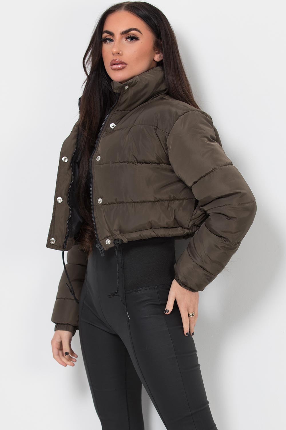 girls crop puffer jacket