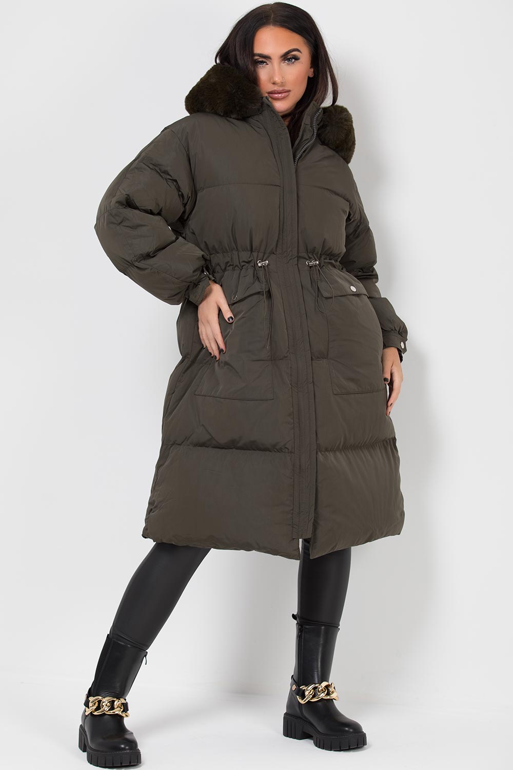 womens long puffer coat