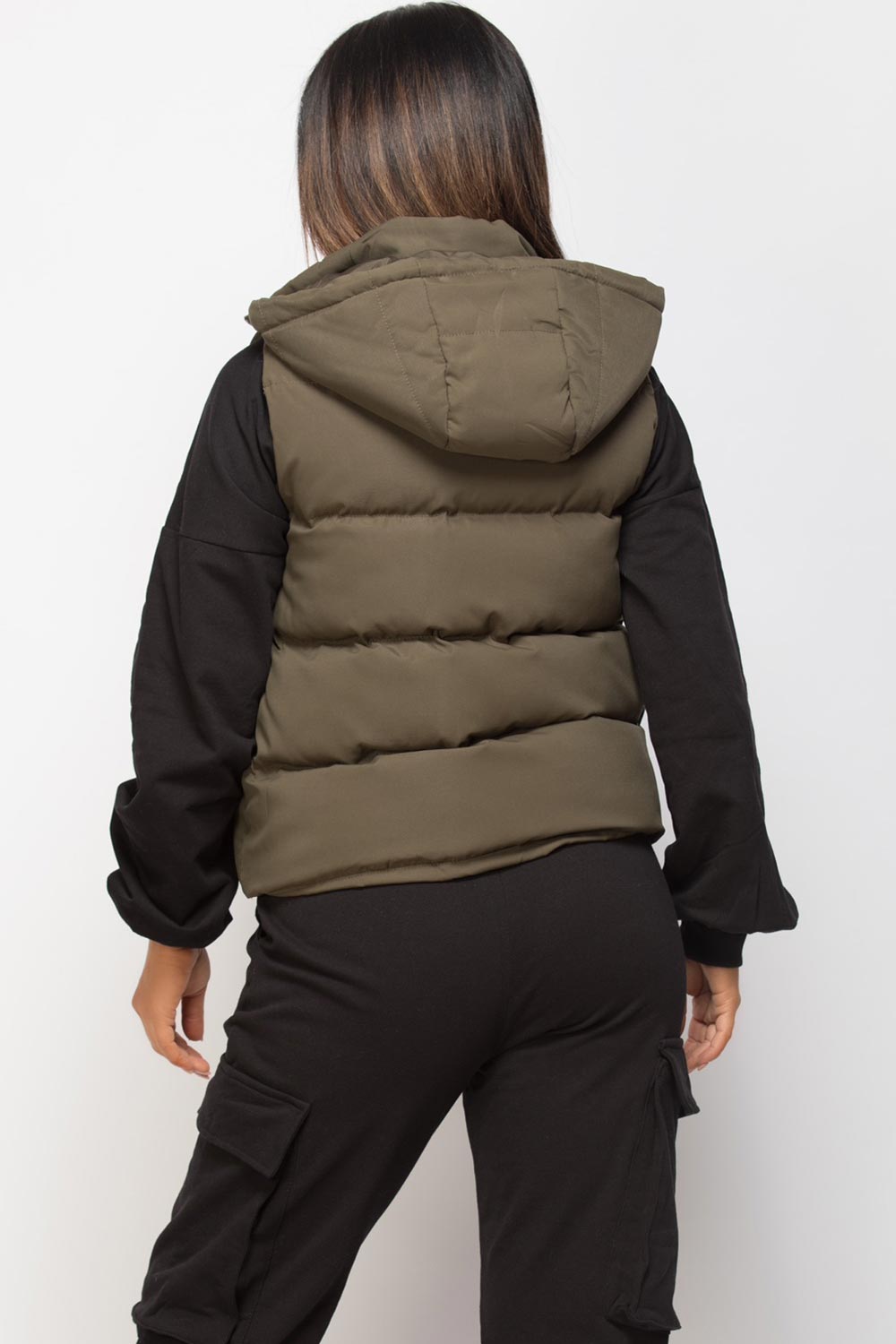 puffer gilet with hood