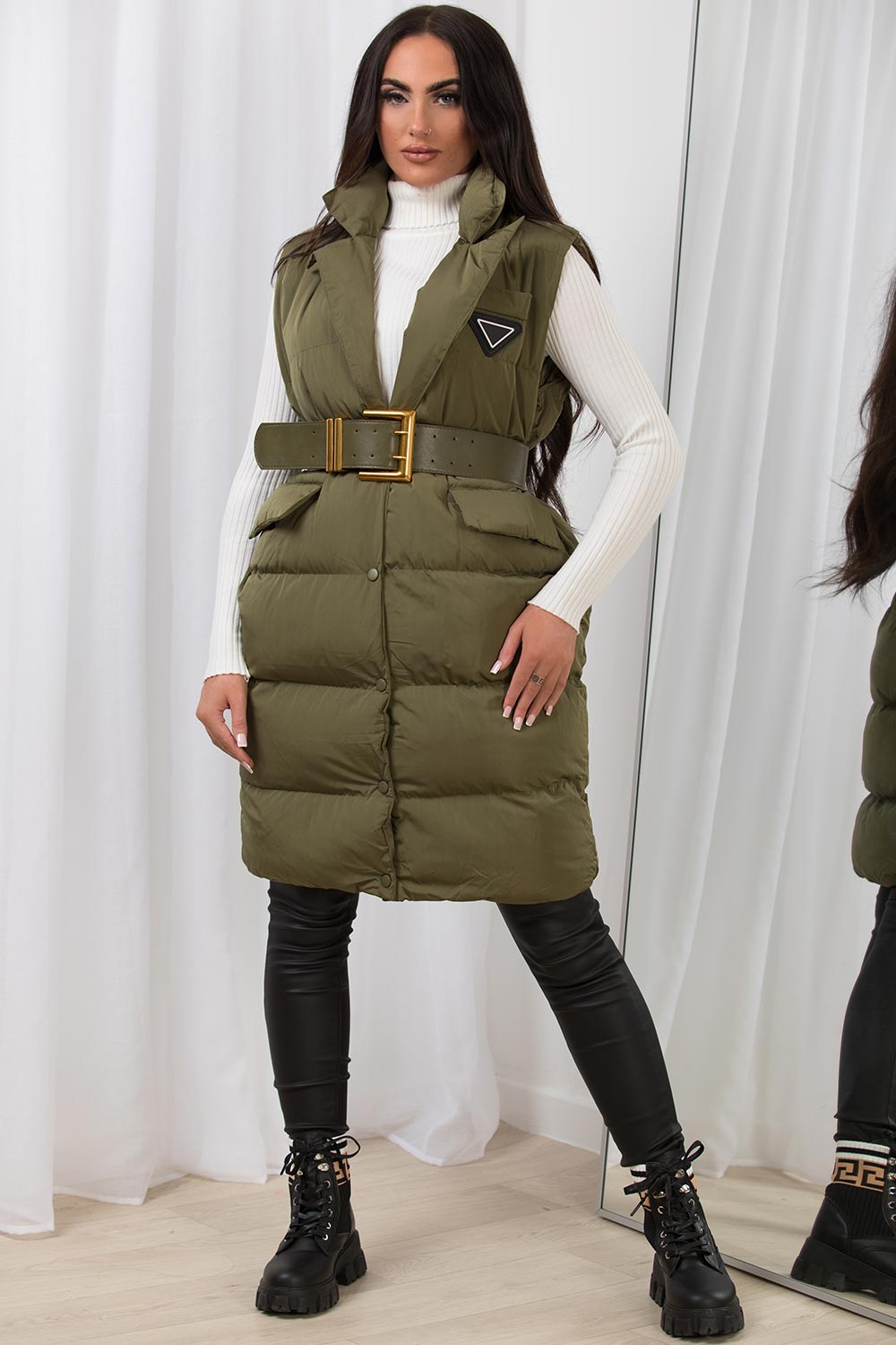 ladies gilet with belt