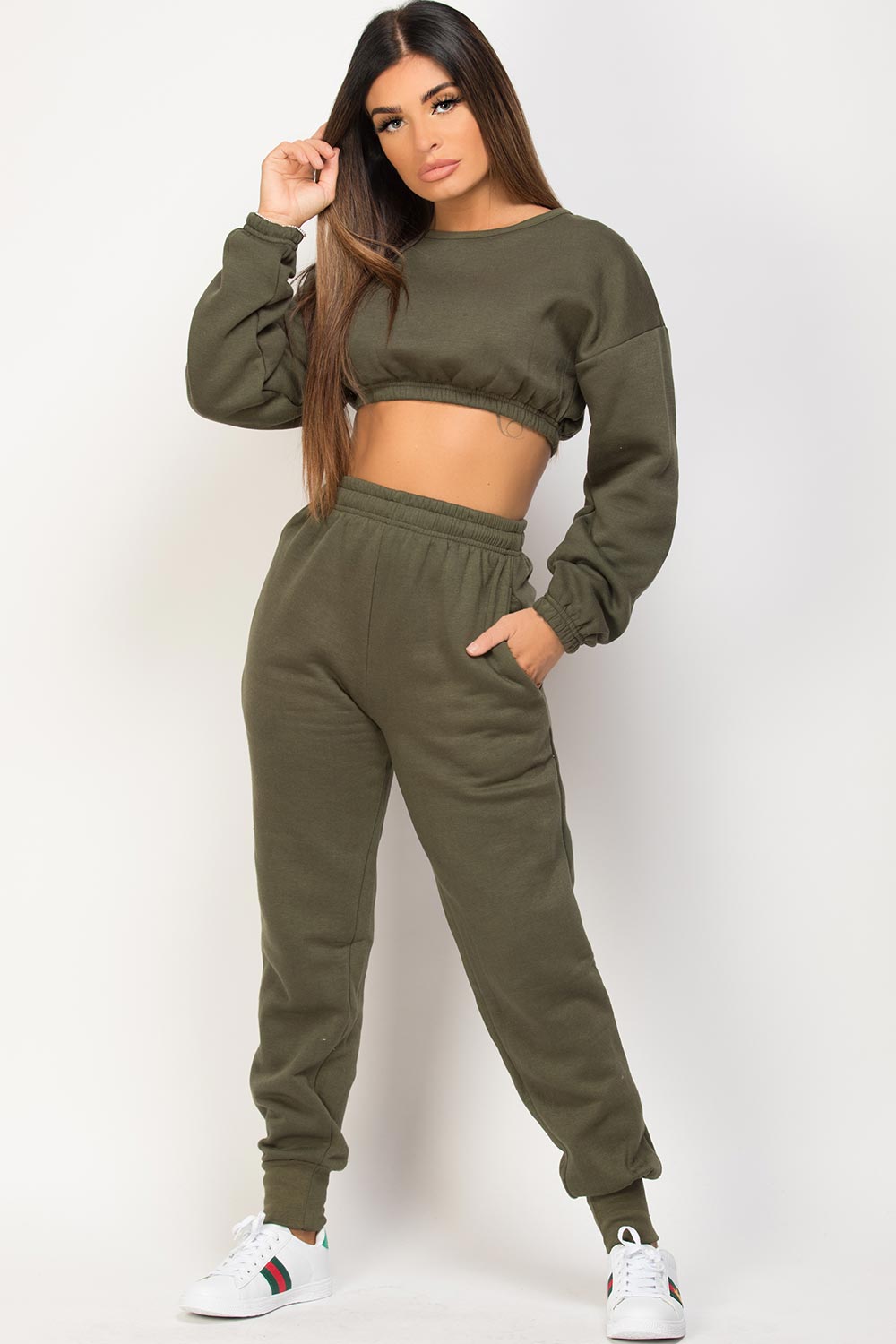 khaki loungewear set womens uk