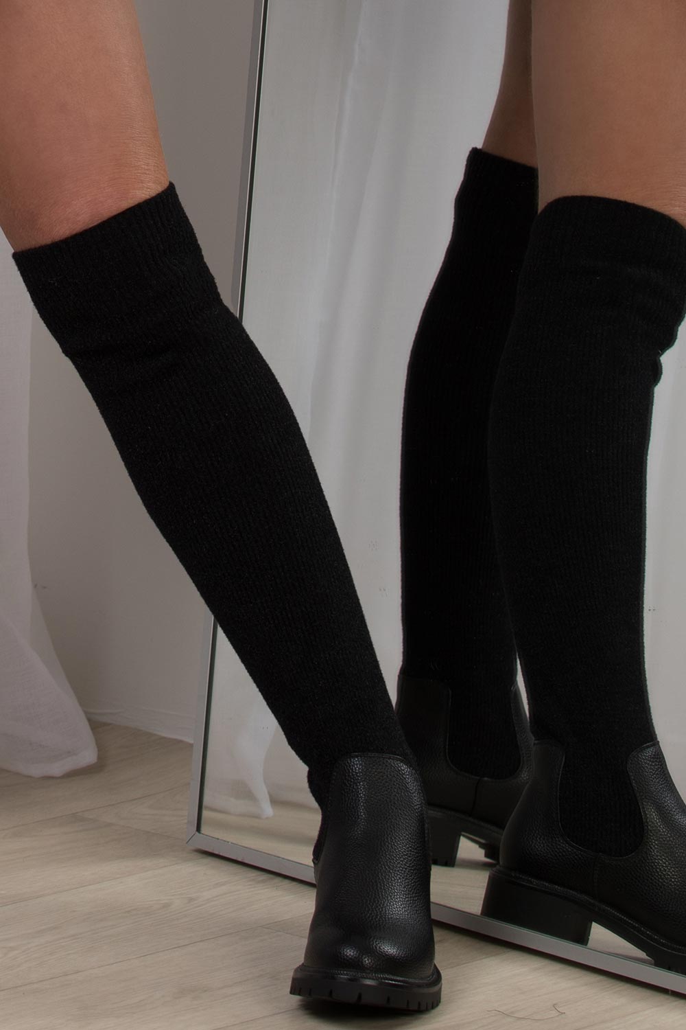 sock boots knee high