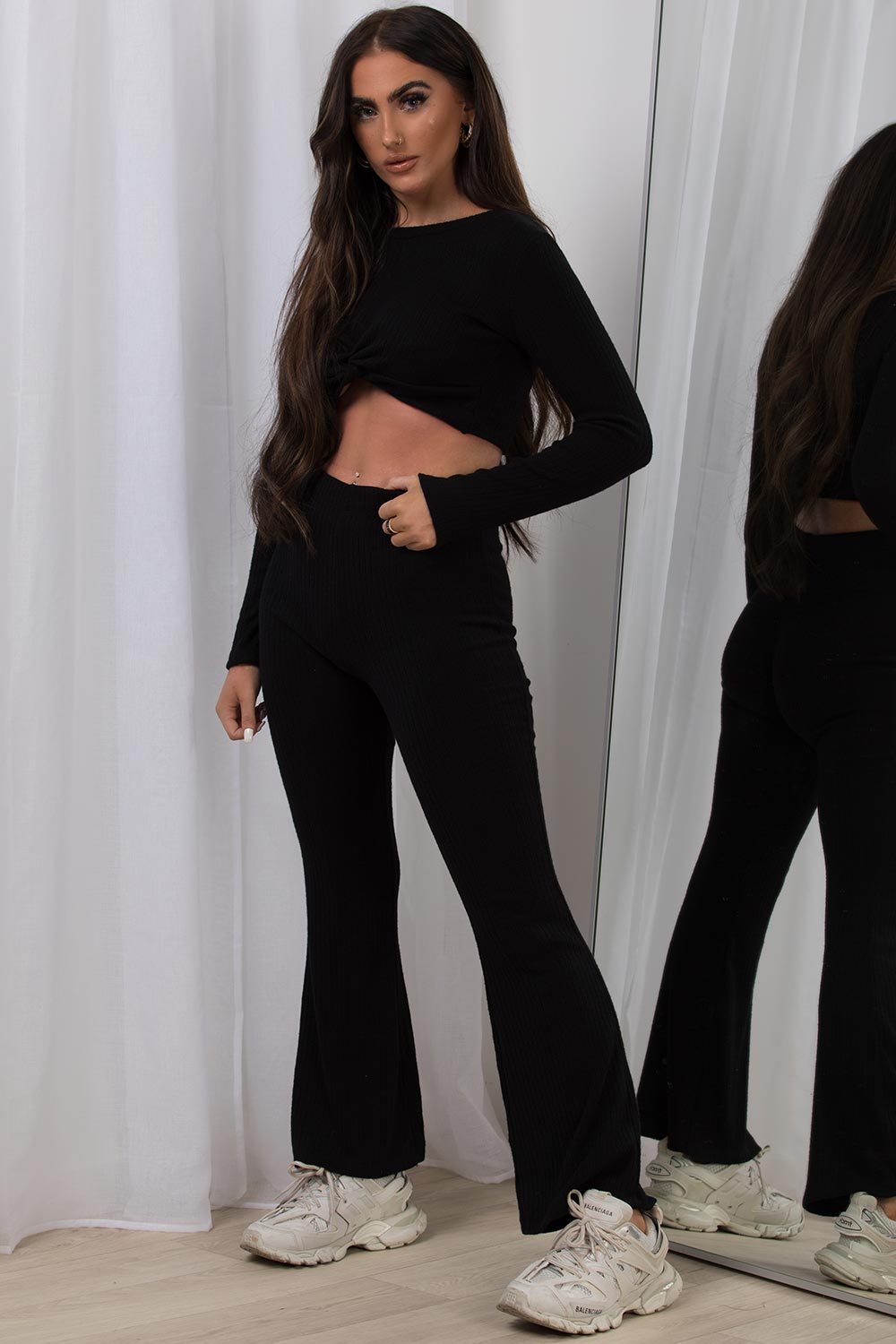womens loungewear set black co ord