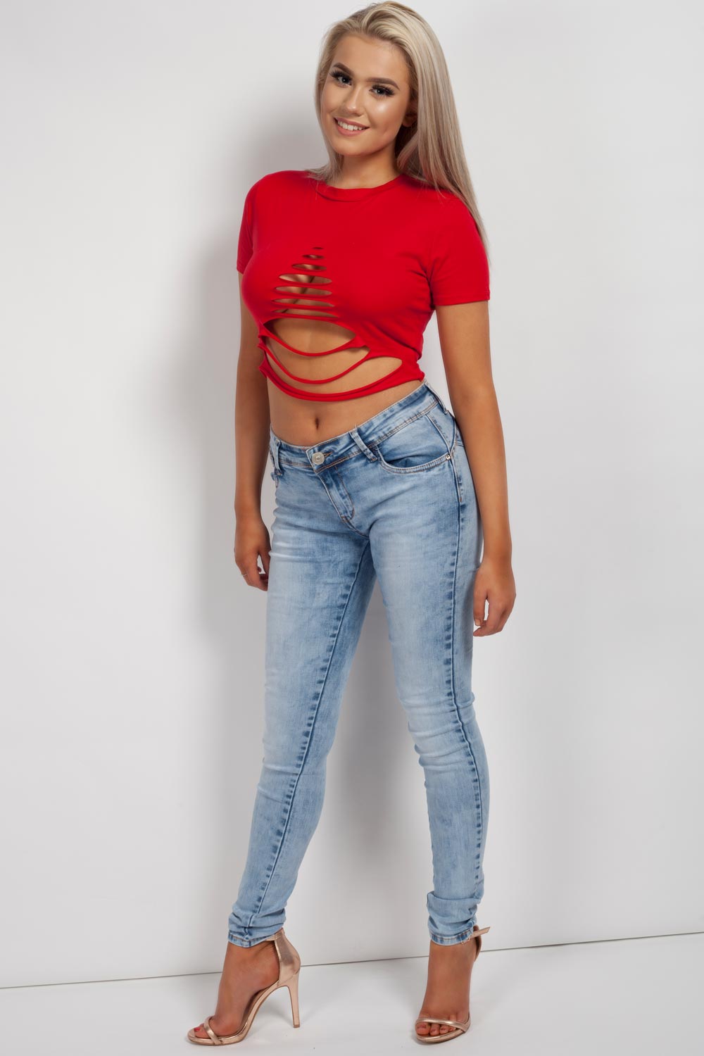 festival cropped top red
