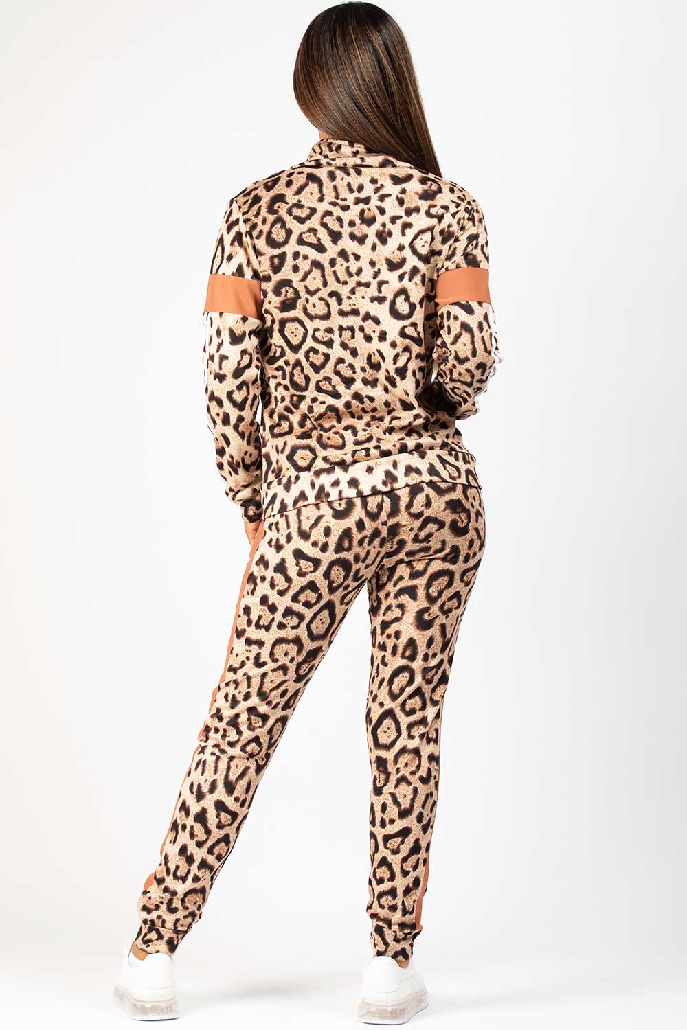 long sleeve leopard print tracksuit womens