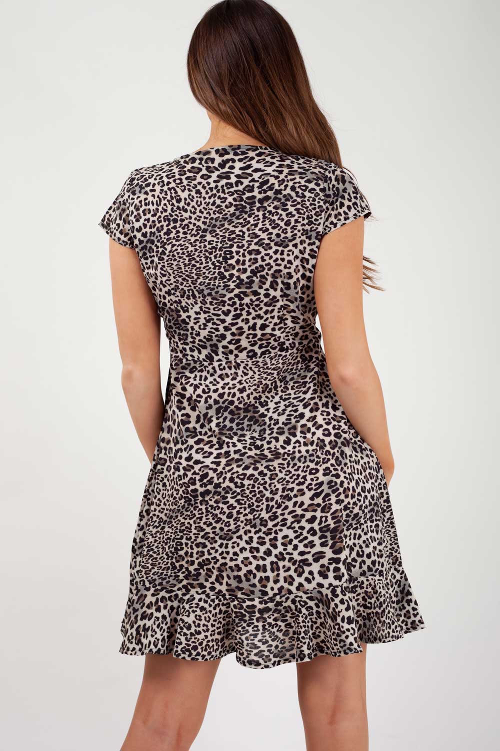 animal print wrap dress