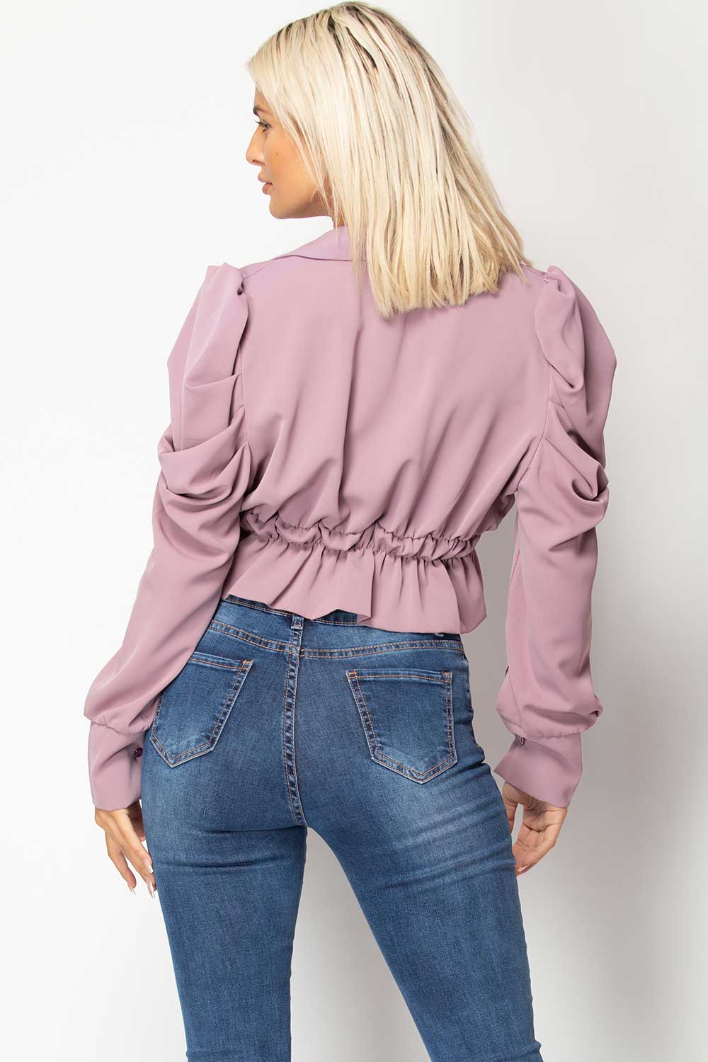 puff sleeve lilac top