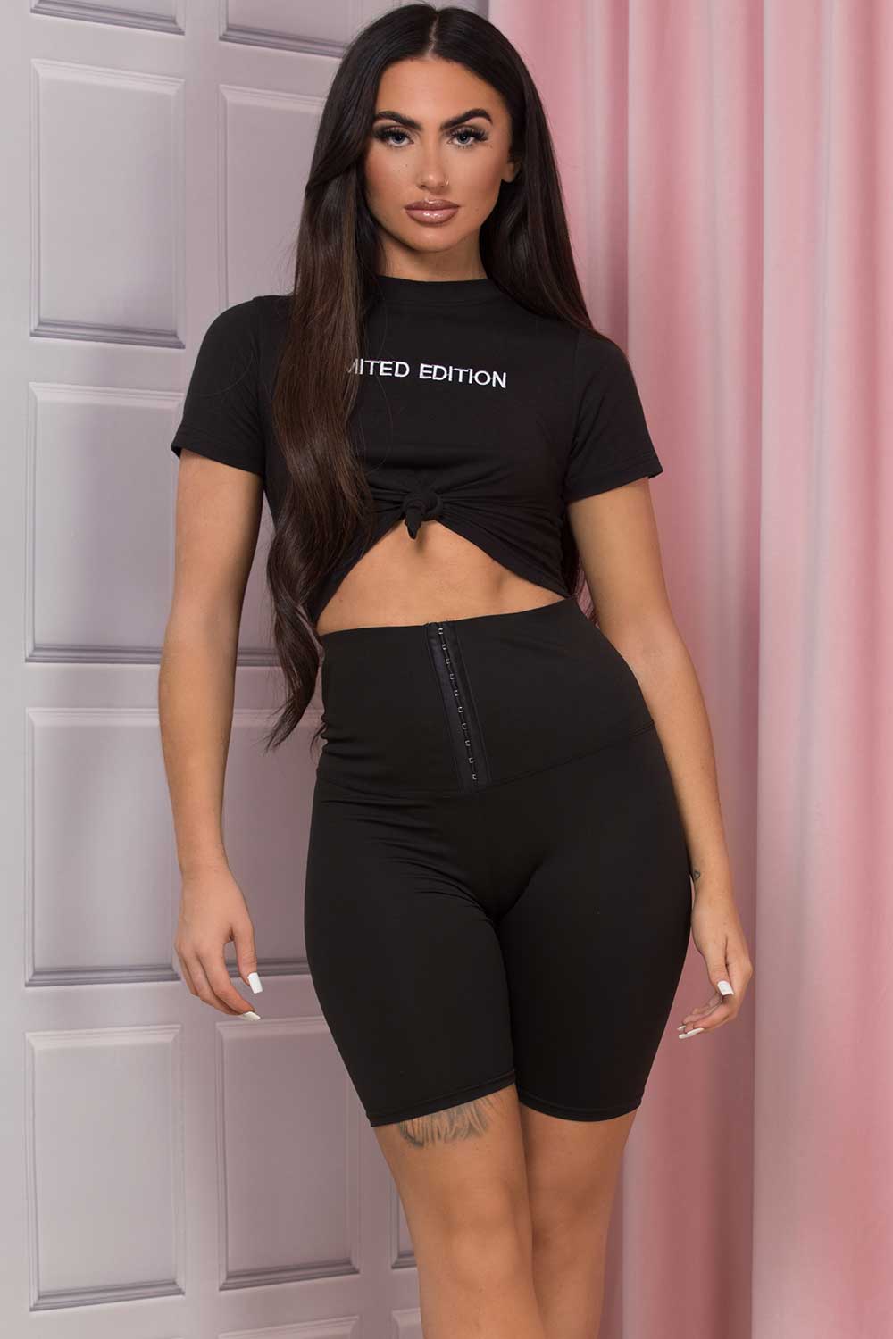 black limited edition crop top