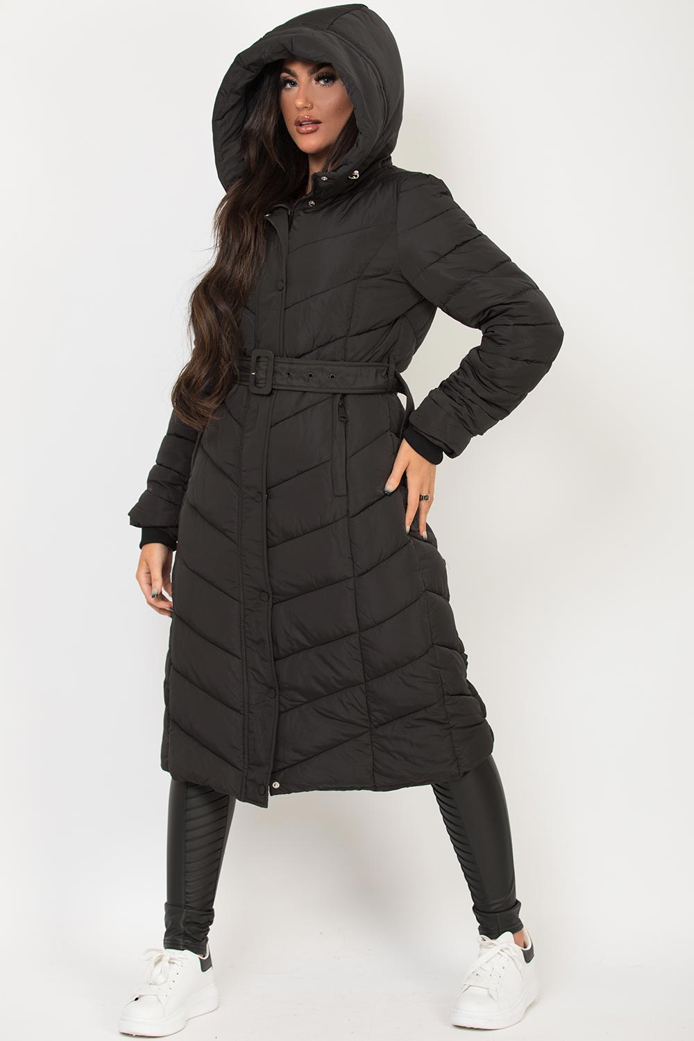longline puffer padded jacket womens