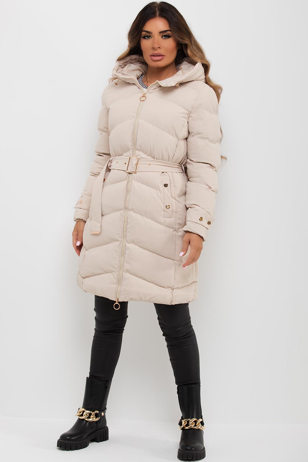 long padded coat womens