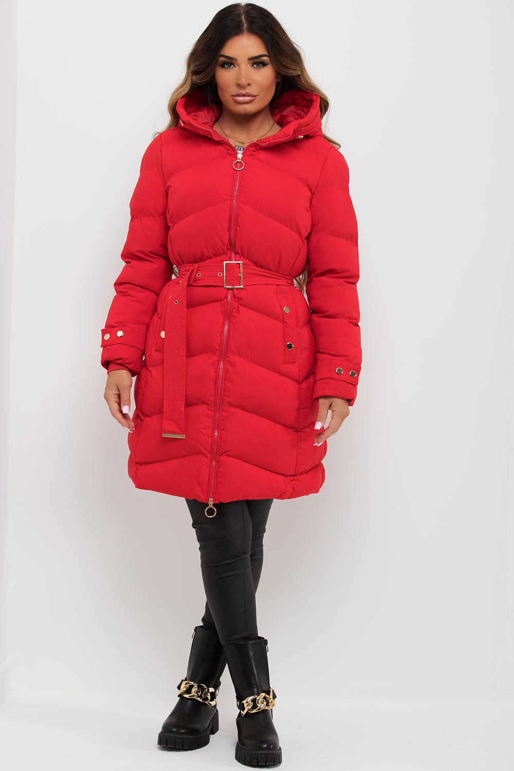 womens long padded coat canada goose inspired