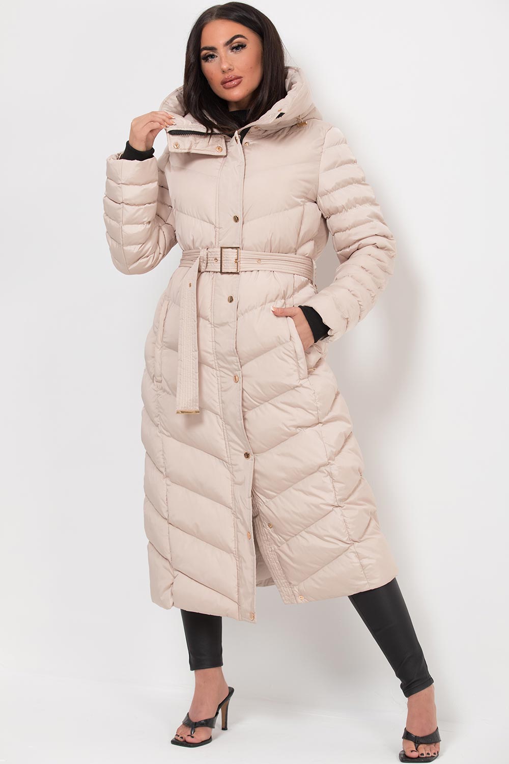 long padded coat womens
