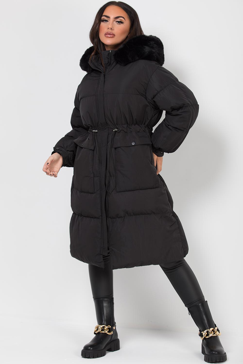 long padded coat womens