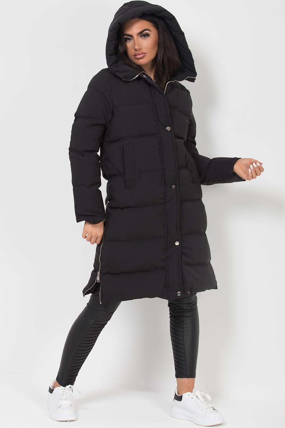 long black puffer coat