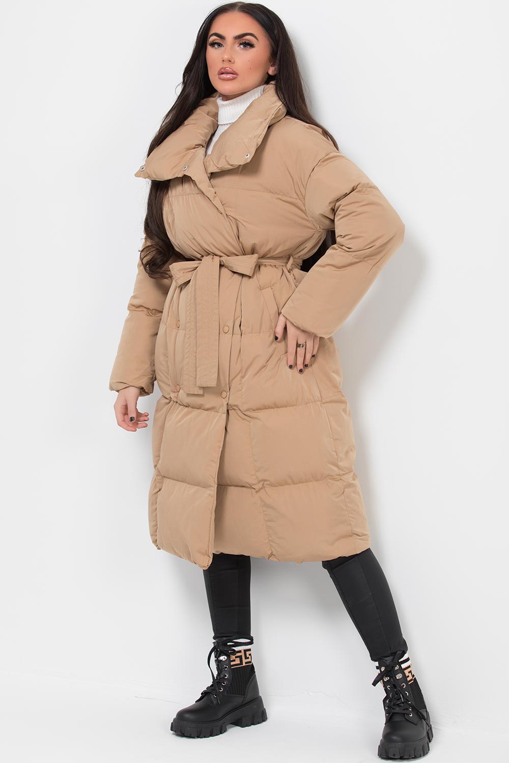 womens long padded down coat