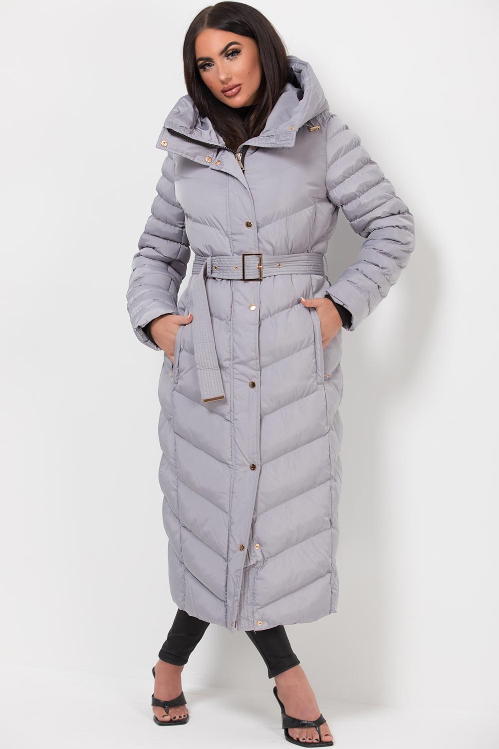 long padded coat womens