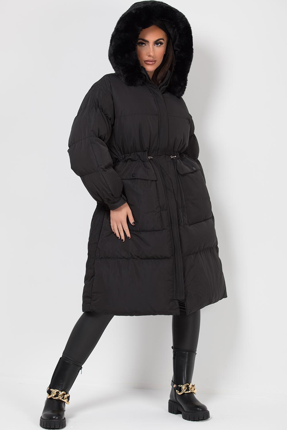 long padded coat womens