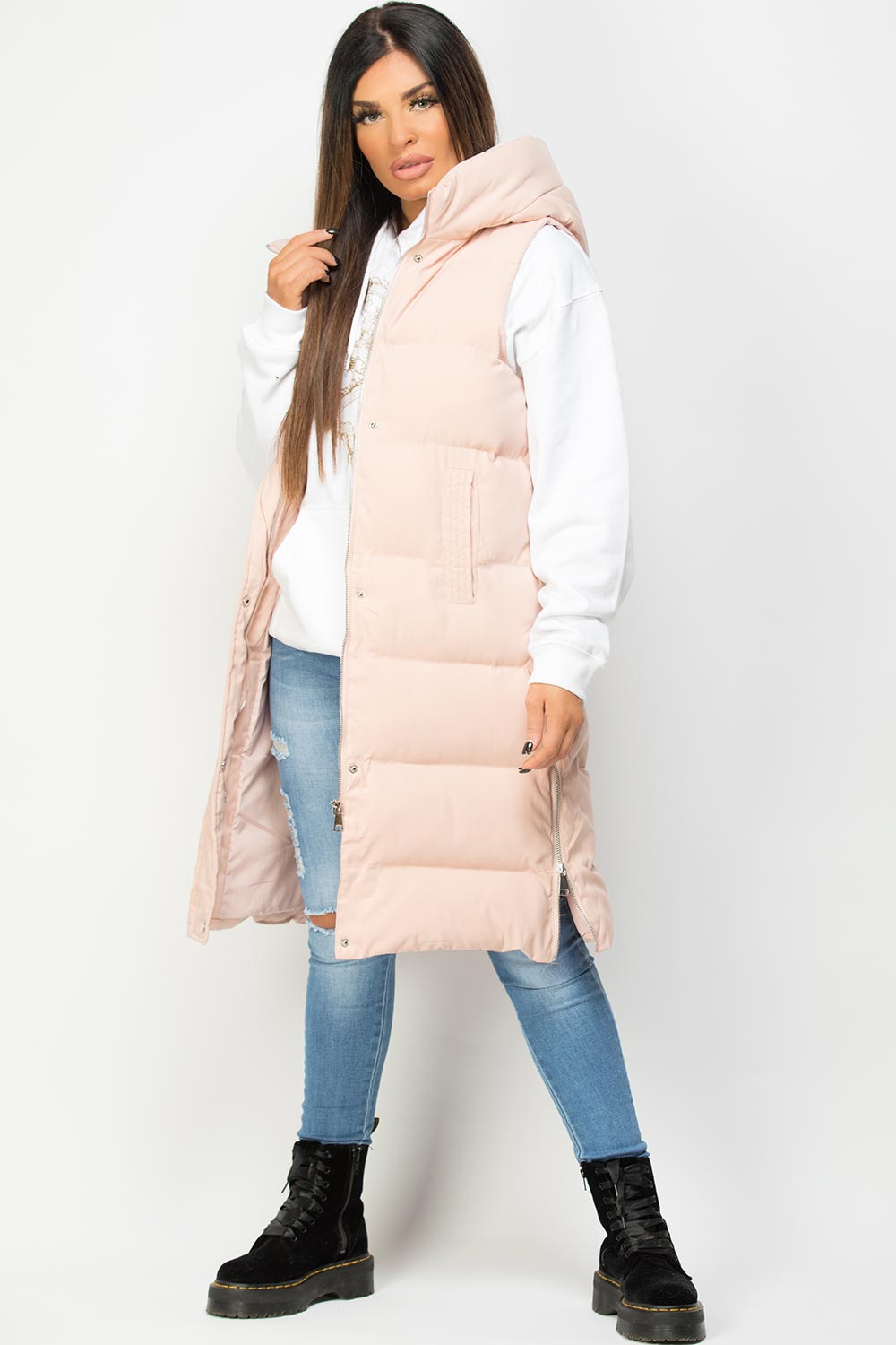 padded gilet pink