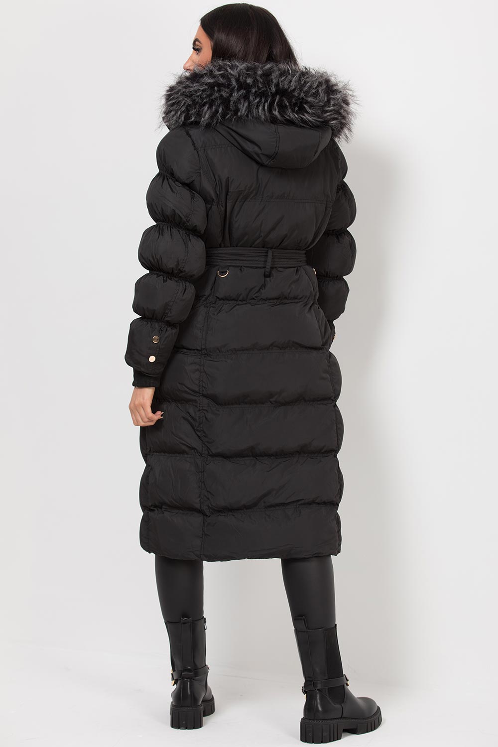 longline puffer coat womens