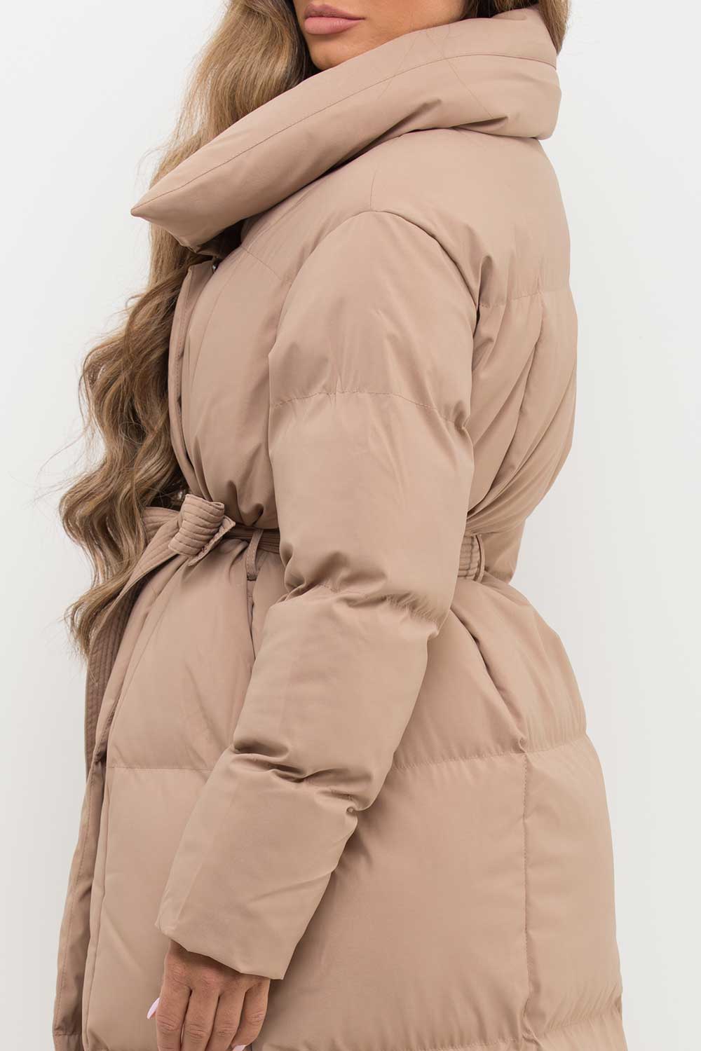 long puffer padded coat womens