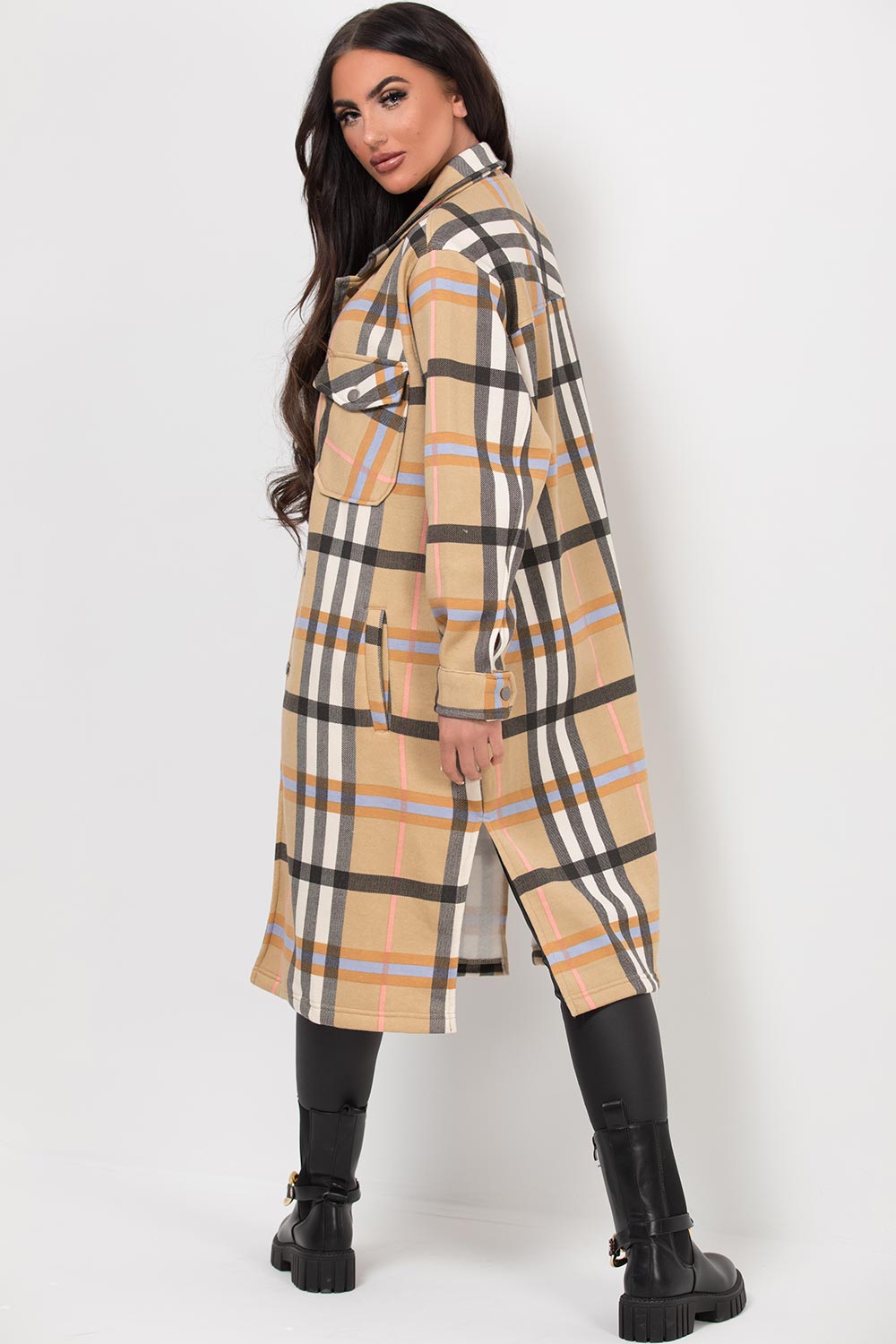 longline check shacket