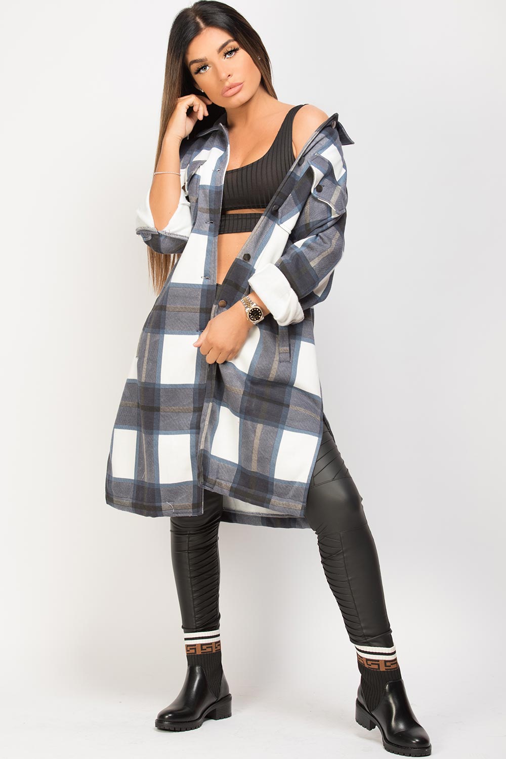 womens shackets longline