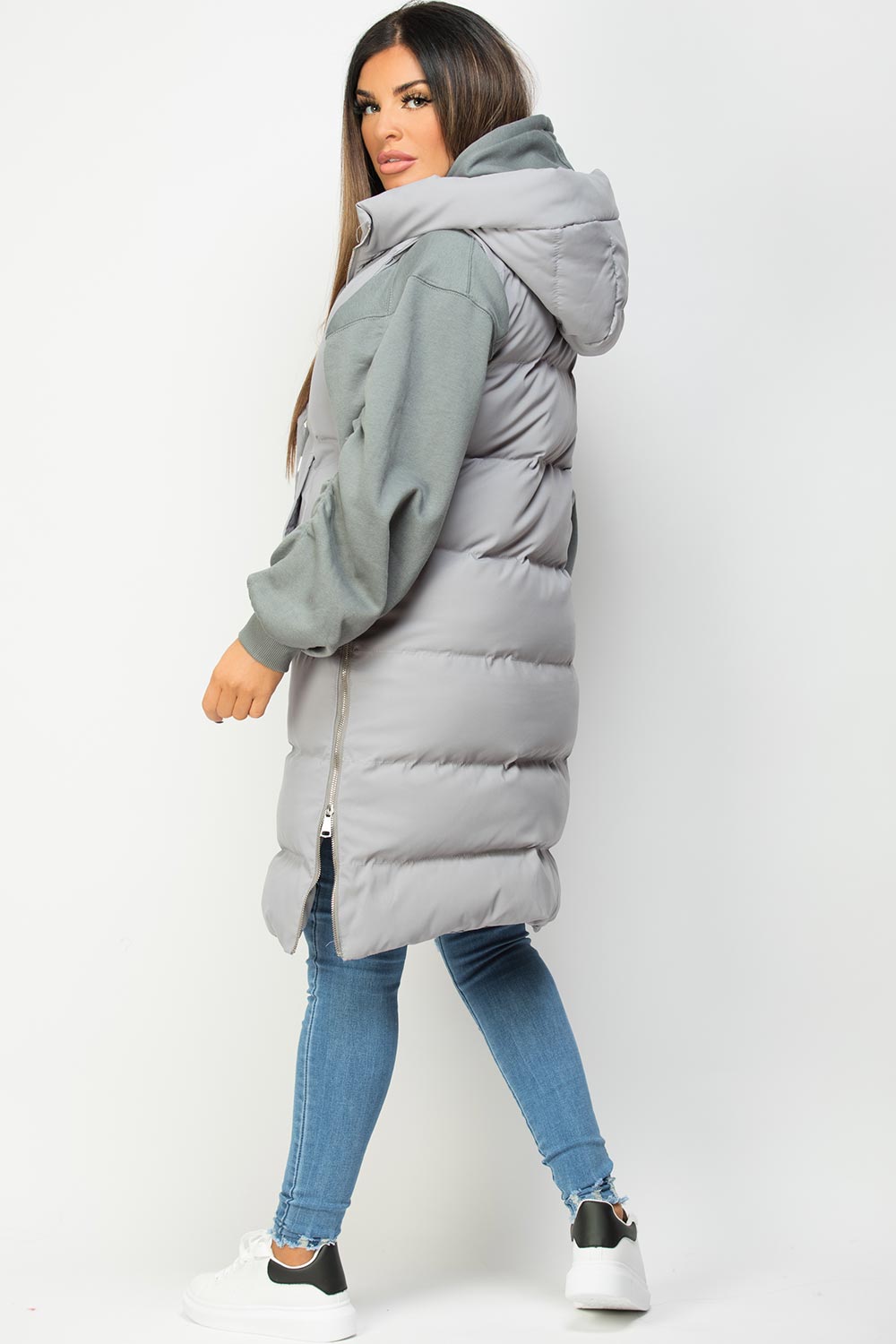 womens puffer gilet longline