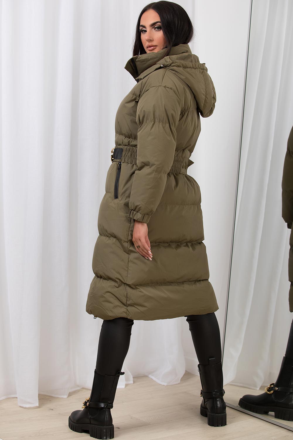 womens long coat khaki