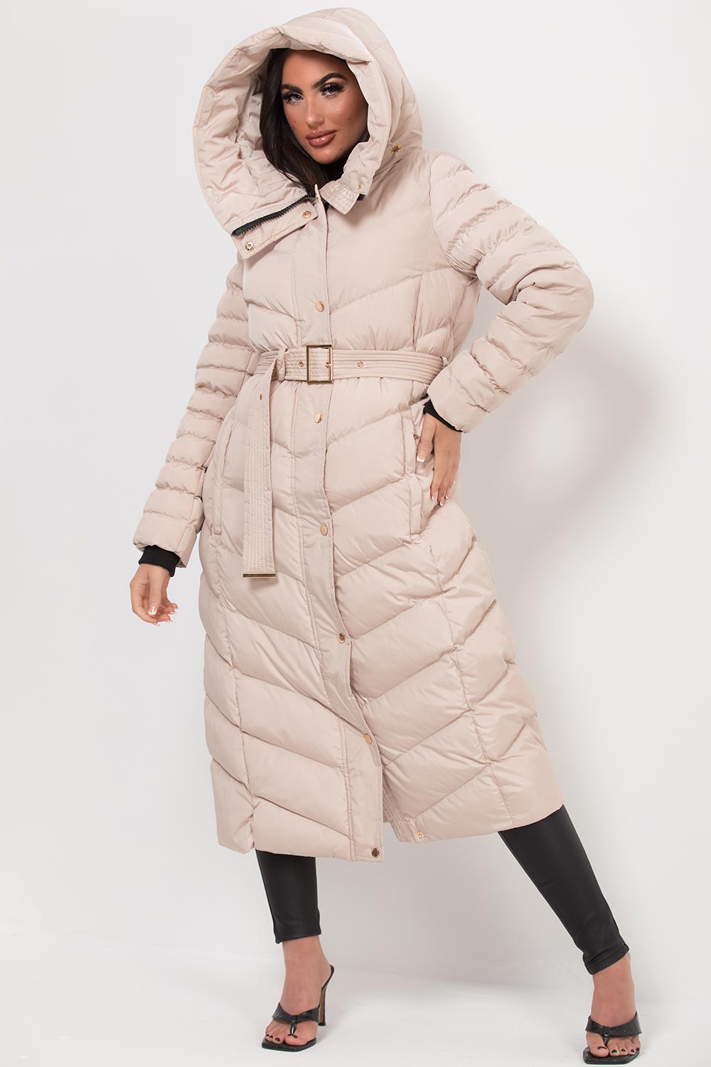 womens long puffer coat