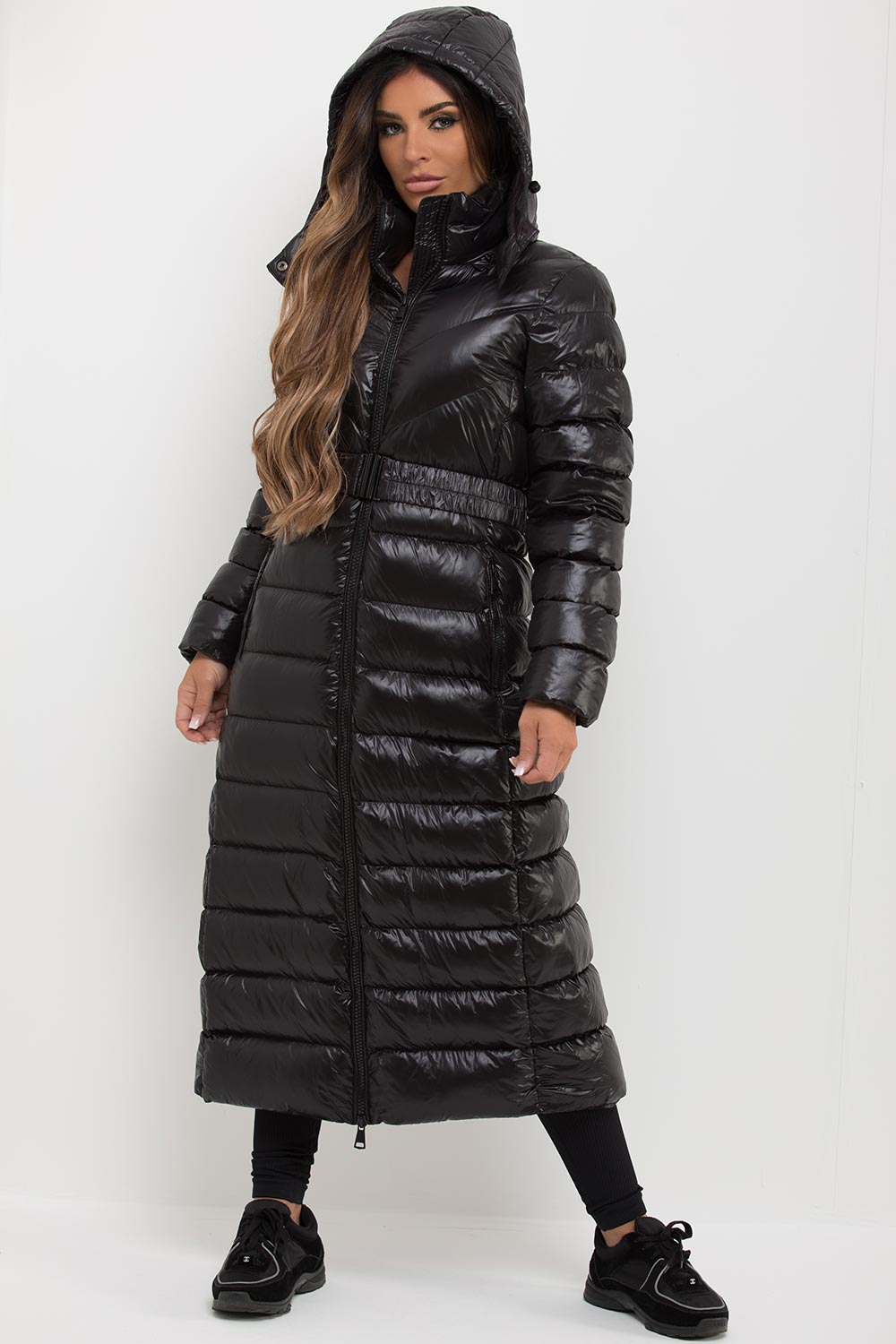padded puffer long jacket womens