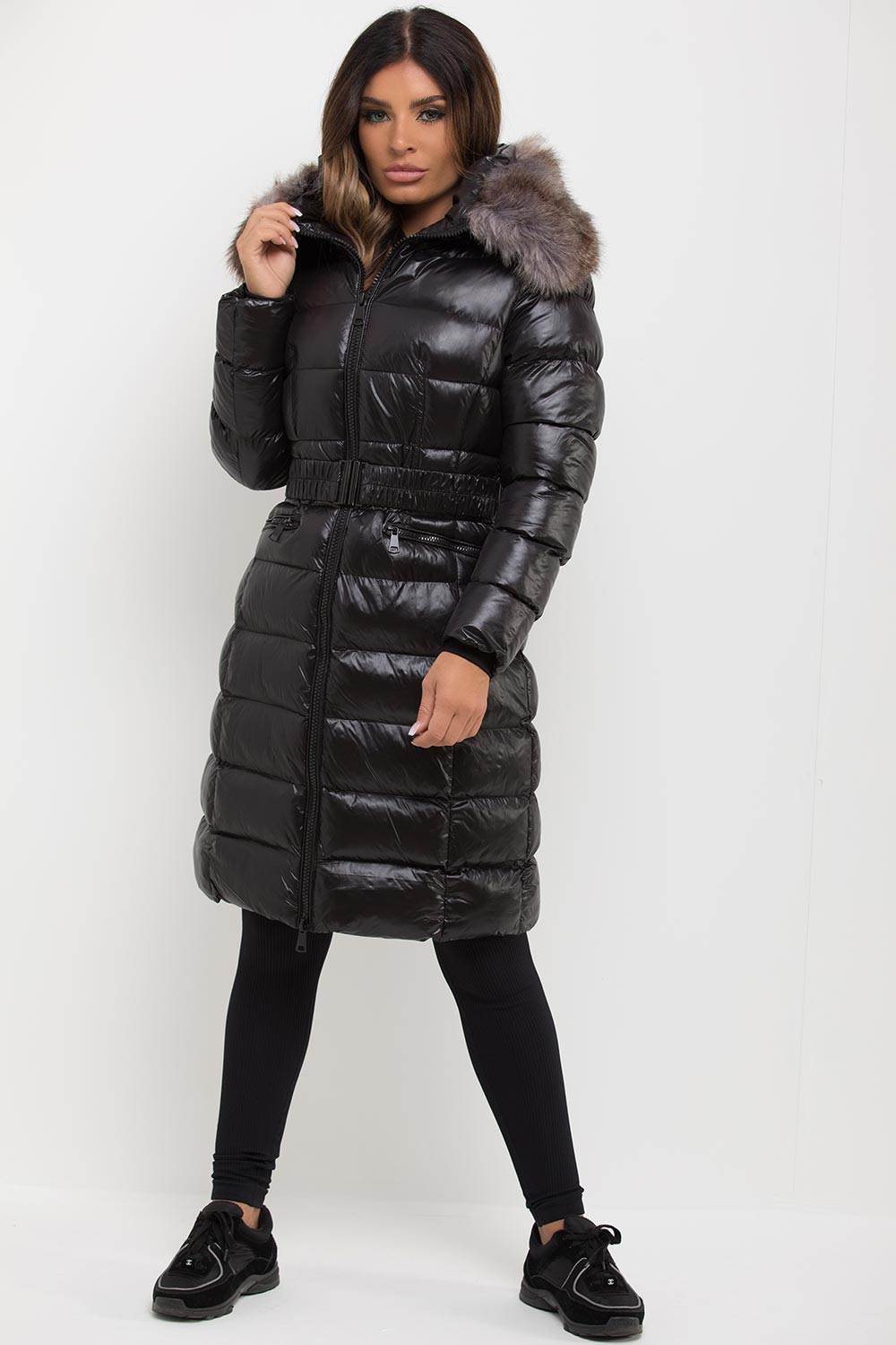 black puffer jacket long