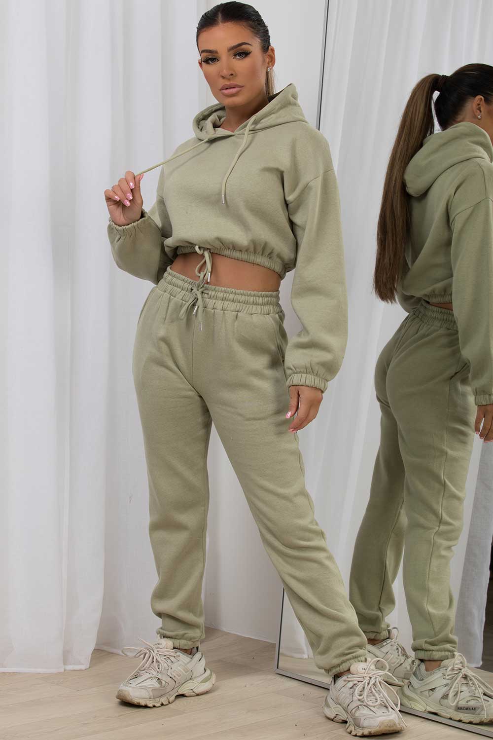 womens loungewear set sage green