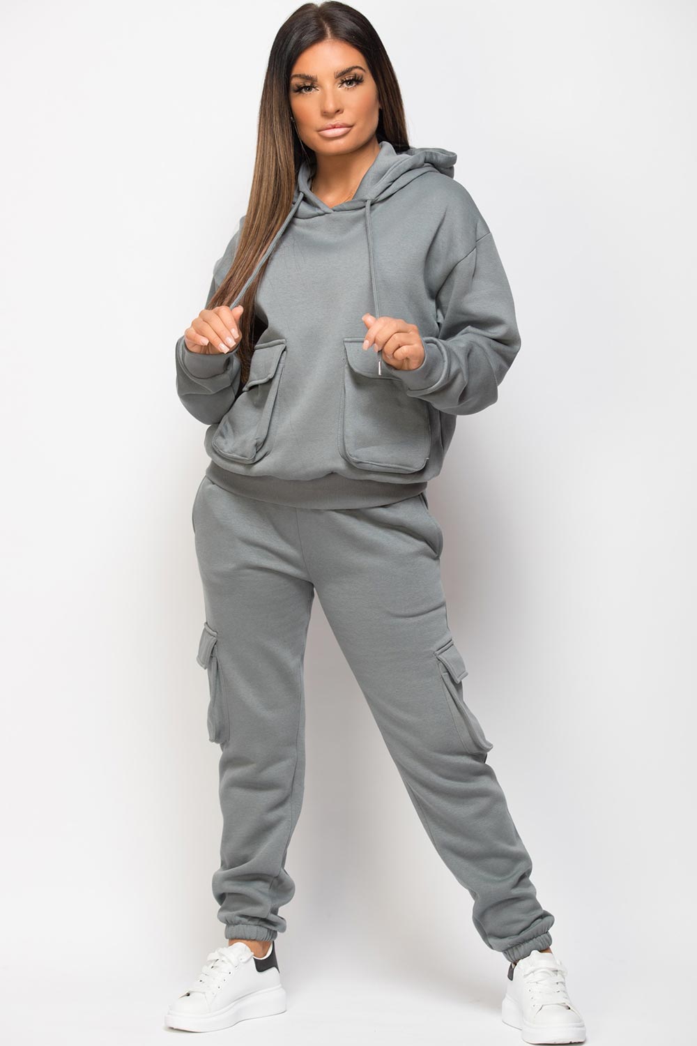 oversized hoodie and jogger lounge set with utility pockets