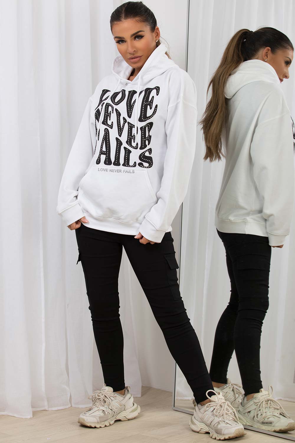 oversized hoodie with love never fails