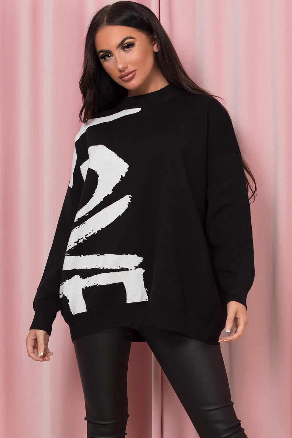 black oversized jumper womens