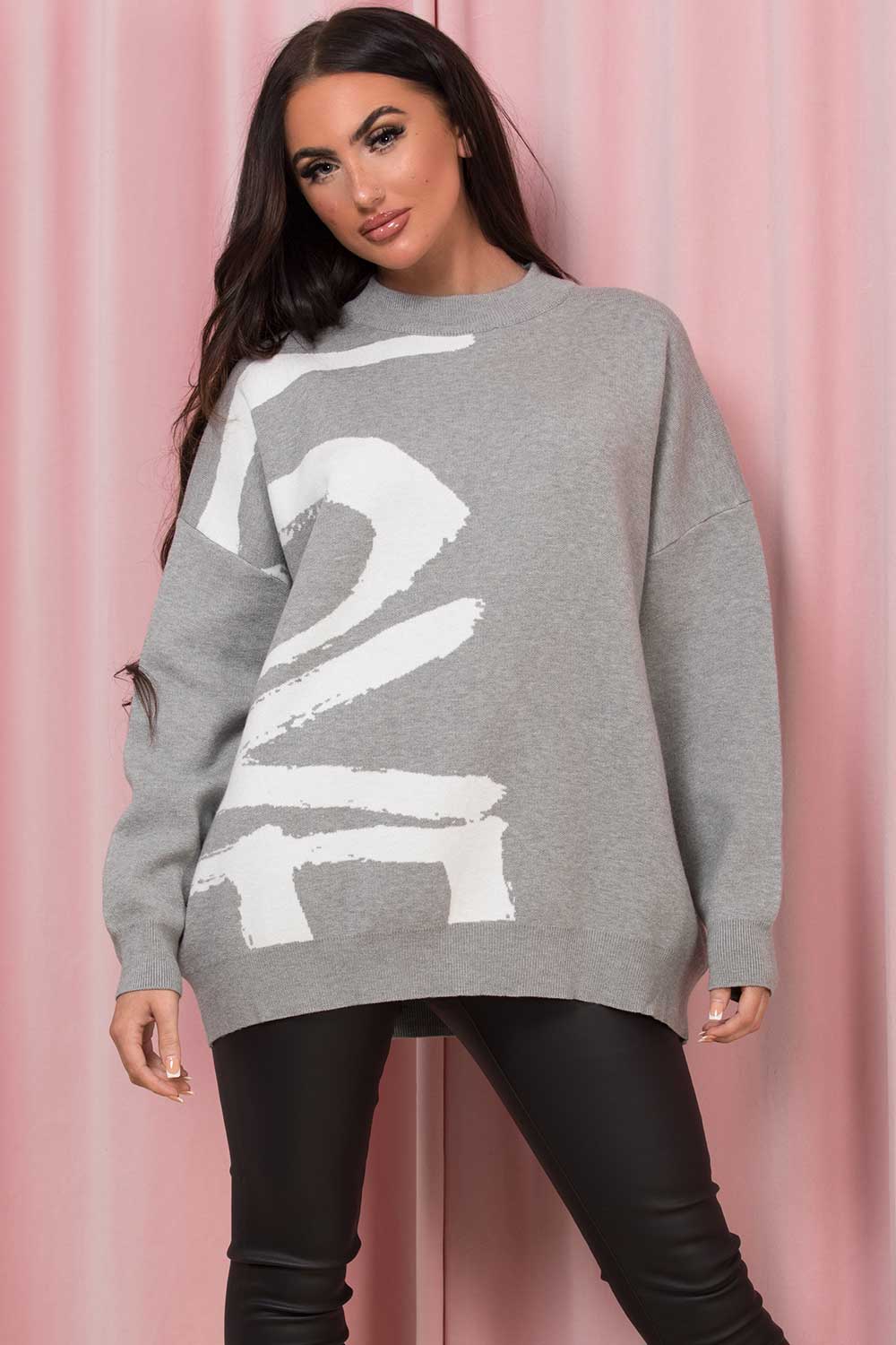 love slogan oversized jumper womens