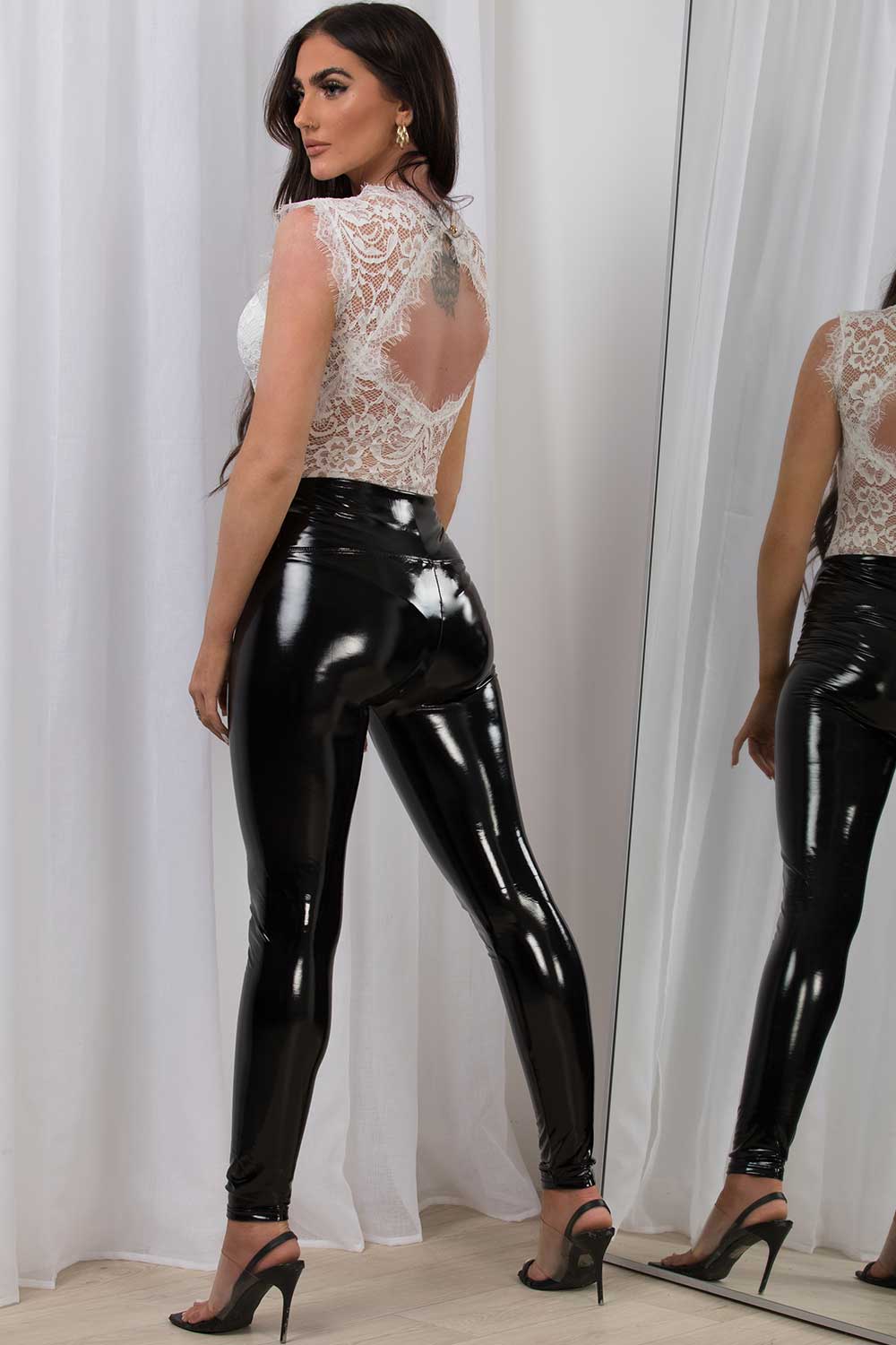 lace bodysuit going out top white