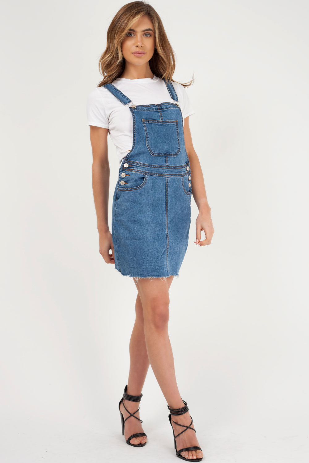 denim pinafore dress styledup fashion