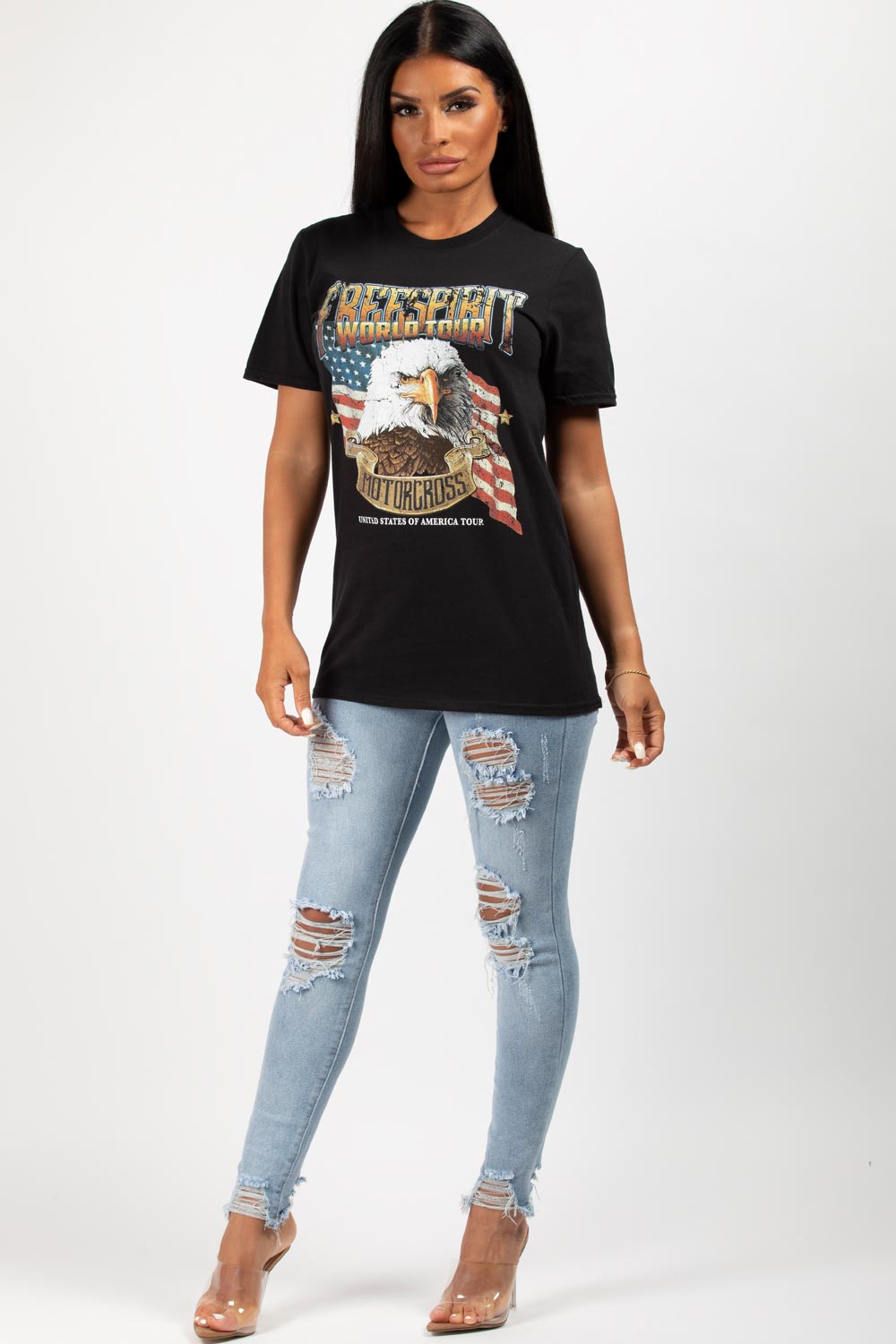 slogan t shirt black