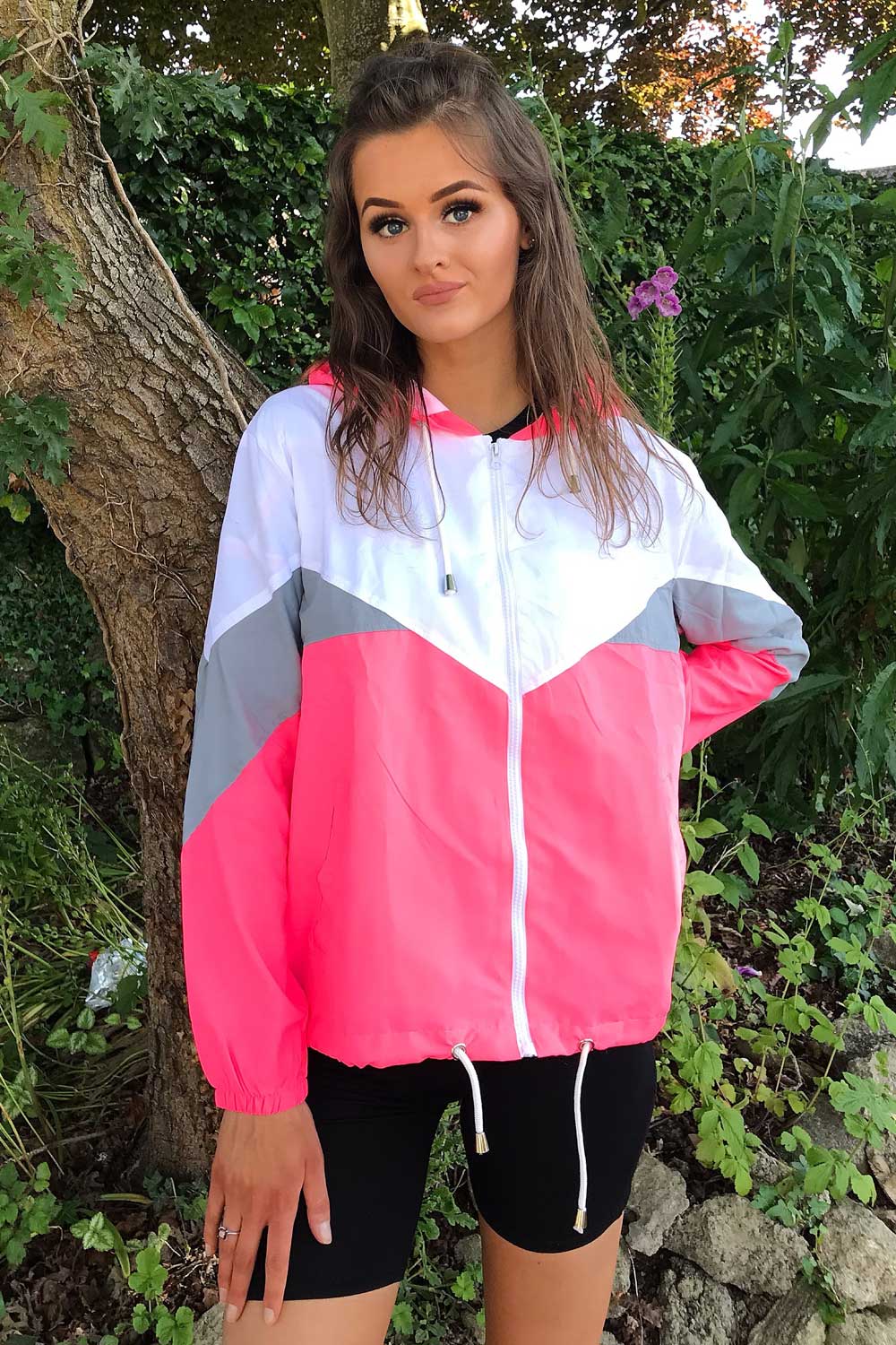 hooded windbreaker jacket