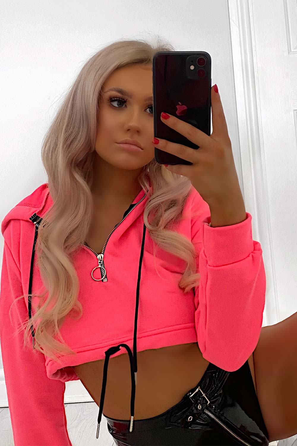 neon pink oversized hoodie